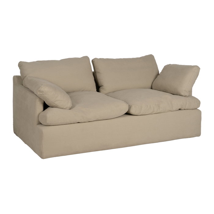 Sofá 2 Plazas Beige Tejido-Madera 180 X 100 X 83 cm