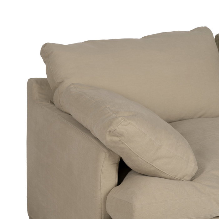 Sofá 2 Plazas Beige Tejido-Madera 180 X 100 X 83 cm