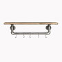 Hanah Home Boruraf113 Estantería de Tubo Madera Abeto y Tubos Metal Nogal y Negro