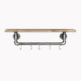 Hanah Home Boruraf113 Estantería de Tubo Madera Abeto y Tubos Metal Nogal y Negro