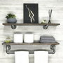 Hanah Home Boruraf113 Estantería de Tubo Madera Abeto y Tubos Metal Nogal y Negro