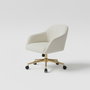 BORDECOR Silla Yildun Blanco y Dorado