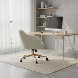 BORDECOR Silla Yildun Blanco y Dorado