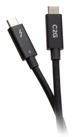 C2G C2G28887 Cable Thunderbolt 4 USB-C Active (USB-C a USB-C) 40 Gbps, 100W, Video 8K, Longitud 1.83 m (6 ft), Color Negro