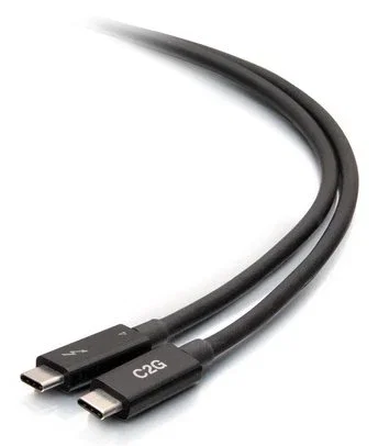 C2G C2G28887 Cable Thunderbolt 4 USB-C Active (USB-C a USB-C) 40 Gbps, 100W, Video 8K, Longitud 1.83 m (6 ft), Color Negro