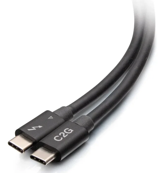 C2G C2G28887 Cable Thunderbolt 4 USB-C Active (USB-C a USB-C) 40 Gbps, 100W, Video 8K, Longitud 1.83 m (6 ft), Color Negro