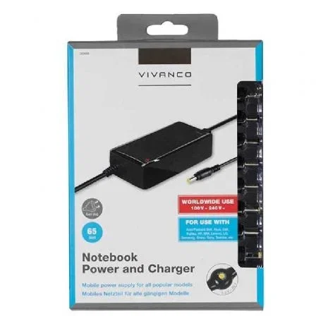 Cargador de Portátil Vivanco 30468/ 65W/ Manual/ 10 Conectores/ Voltaje 9.5-20V Cargador de Portátil Vivanco 30468/ 65W/ Manual/ 10 Conectores/ Voltaje 9.5-20V