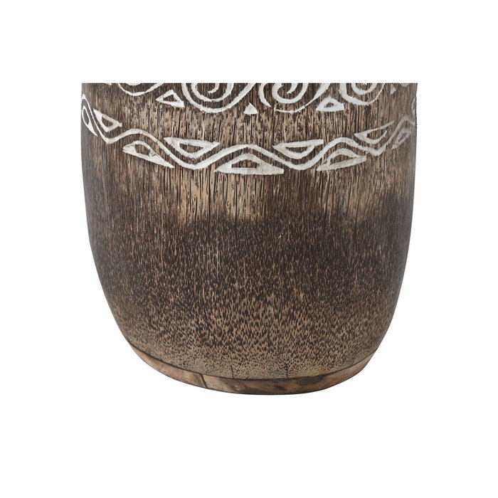 DKD Home Decor Macetero de Madera Tallado Cocotero Marrón 30x30x120 cm
