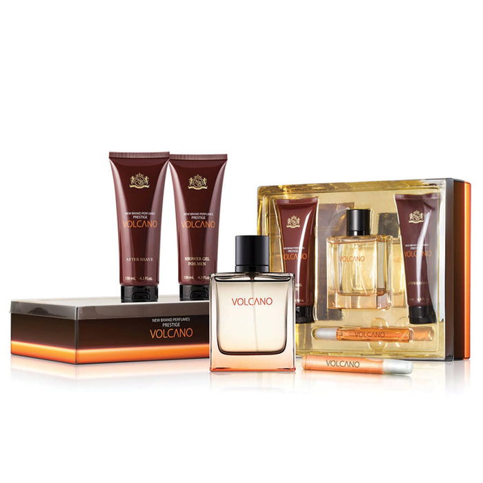 Set New Brand: Volcano, Eau De Toilette, For Men, 100 ml + Volcano, Eau De Toilette, For Men, 15 ml + Volcano, Cleansing, Shower Gel, All Over The Body, All Skin Types, 130 ml + Volcano, After-Shave Gel, 130 ml Set New Brand: Volcano, Eau De Toilette, For Men, 100 ml + Volcano, Eau De Toilette, For Men, 15 ml + Volcano, Cleansing, Shower Gel, All Over The Body, All Skin Types, 130 ml + Volcano, After-Shave Gel, 130 ml