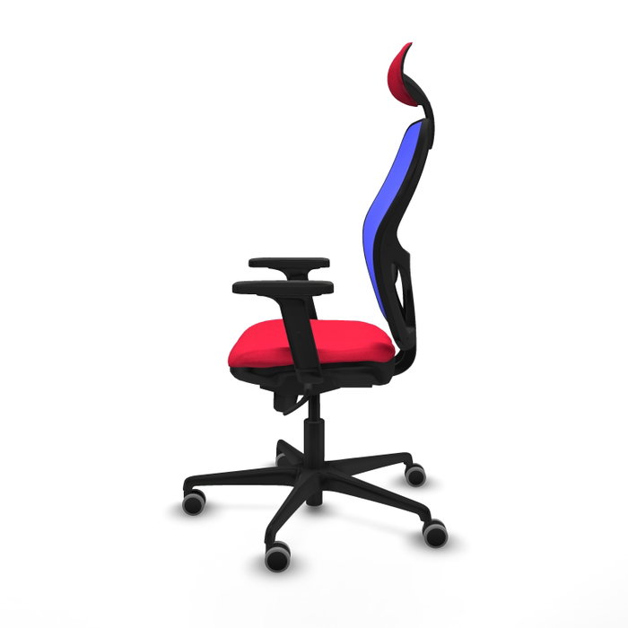PIQUERAS Y CRESPO Silla de oficina Jorquera con mecanismo Sincro, Tela Roja y Malla Azul PIQUERAS Y CRESPO Silla de oficina Jorquera con mecanismo Sincro, Tela Roja y Malla Azul
