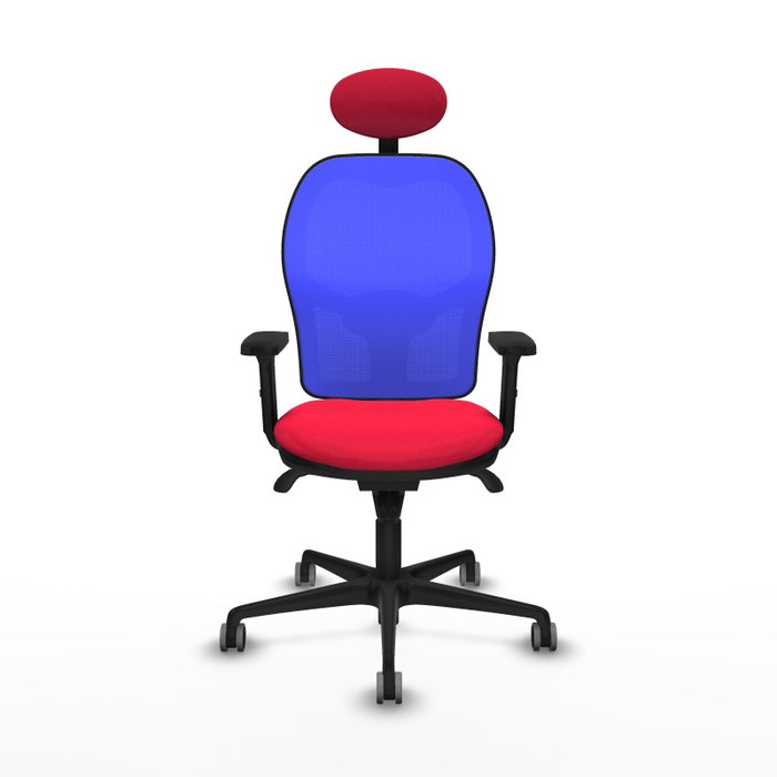 PIQUERAS Y CRESPO Silla de oficina Jorquera con mecanismo Sincro, Tela Roja y Malla Azul PIQUERAS Y CRESPO Silla de oficina Jorquera con mecanismo Sincro, Tela Roja y Malla Azul
