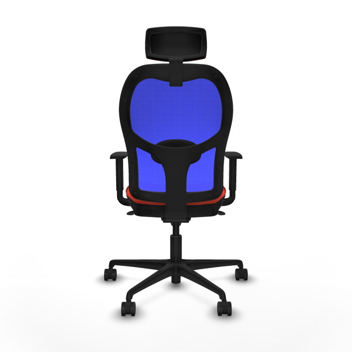 PIQUERAS Y CRESPO Silla Jorquera con Mecanismo Sincro, Tela Naranja y Malla Azul PIQUERAS Y CRESPO Silla Jorquera con Mecanismo Sincro, Tela Naranja y Malla Azul