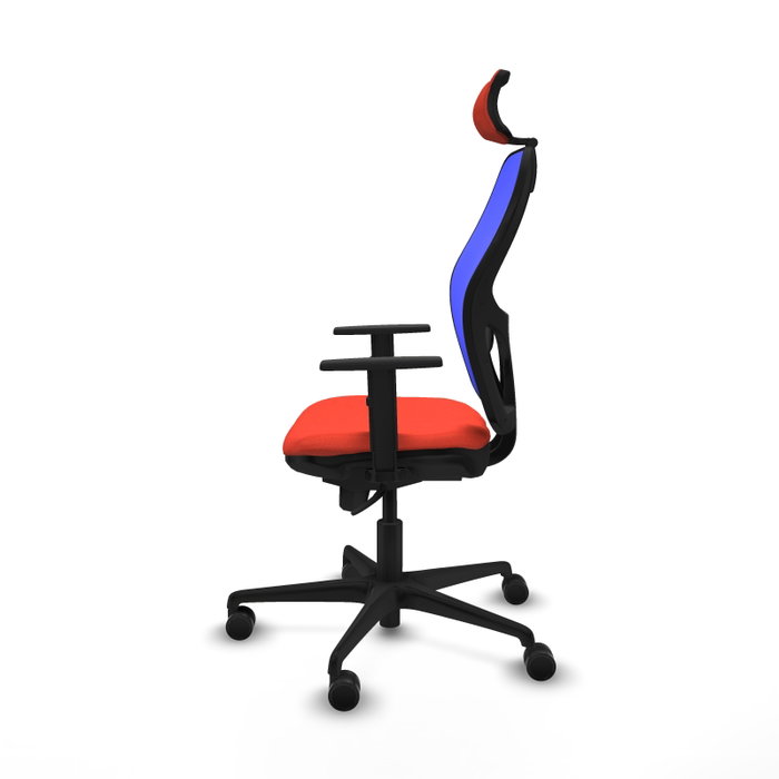PIQUERAS Y CRESPO Silla Jorquera con Mecanismo Sincro, Tela Naranja y Malla Azul PIQUERAS Y CRESPO Silla Jorquera con Mecanismo Sincro, Tela Naranja y Malla Azul
