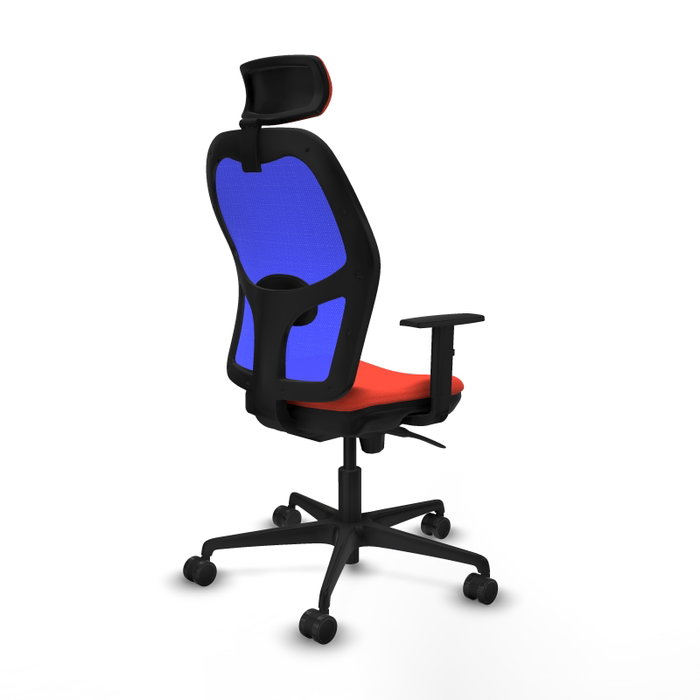 PIQUERAS Y CRESPO Silla Jorquera con Mecanismo Sincro, Tela Naranja y Malla Azul PIQUERAS Y CRESPO Silla Jorquera con Mecanismo Sincro, Tela Naranja y Malla Azul