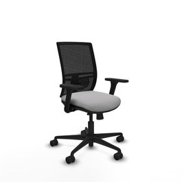 PIQUERAS Y CRESPO Silla de oficina Yunquera con mecanismo Sincro/Traslack, Gris claro y Negro