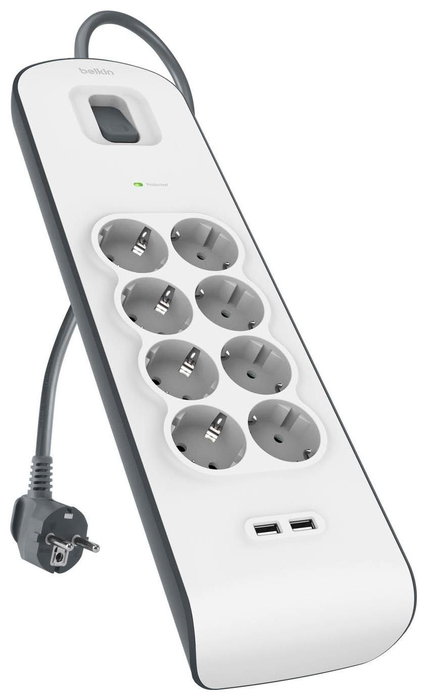 Belkin BSV804VF2M-V2 Regleta de 8 enchufes y 2 USB-A