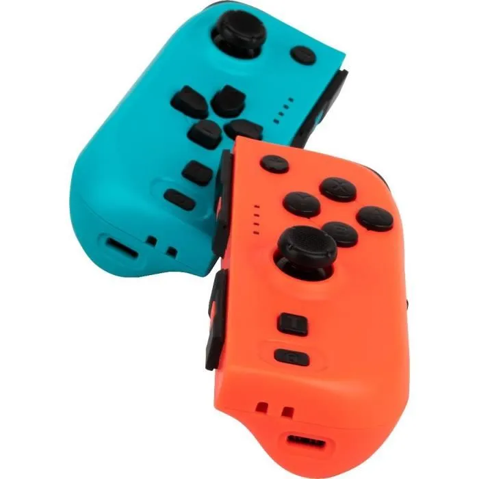 Konix Joypads para Nintendo Switch y Switch OLED con Batería de 8 horas y Vibración - Azul y Rojo