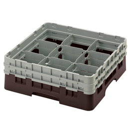 CAMBRO Cesta de lavado 9 comp. 2 alturas Beige
