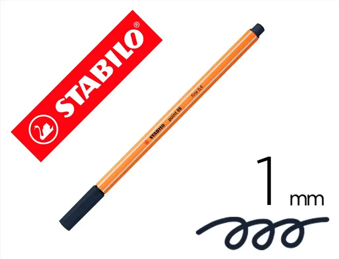 Stabilo Point 88 Rotulador Gris Paynes 0,4 mm Caja de 10 unidades