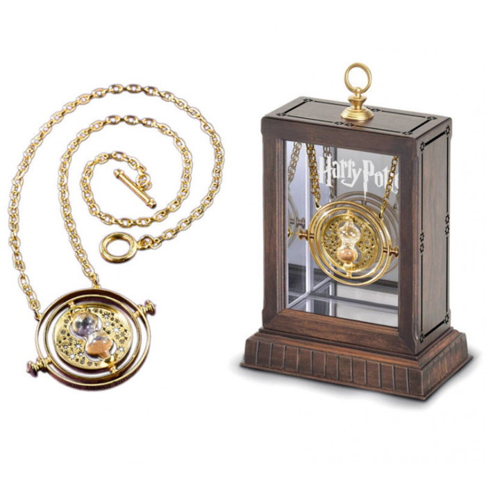 The Noble Collection Réplica Harry Potter Giratiempo Bañado en Oro de 24 Quilates con Caja de Espejos 3.5cm