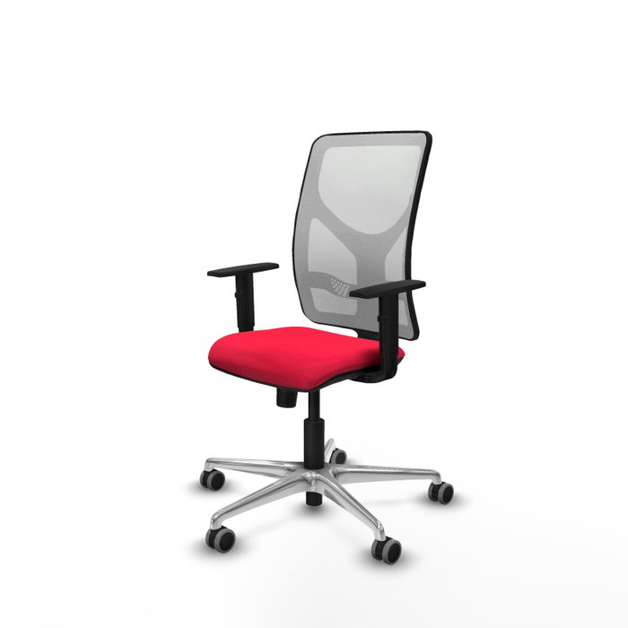 PIQUERAS Y CRESPO Silla de oficina Motilla con mecanismo Sincro, Rojo y Blanco