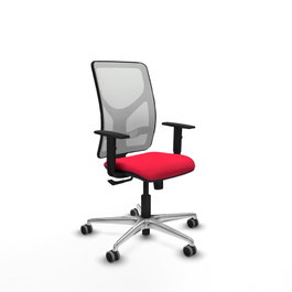 PIQUERAS Y CRESPO Silla de oficina Motilla con mecanismo Sincro, Rojo y Blanco