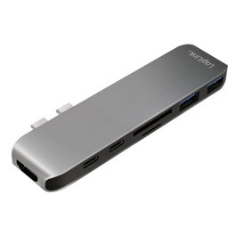 LogiLink Docking Station USB 3.2 Gen2x2 USB-C de 7 puertos con PD y aluminio
