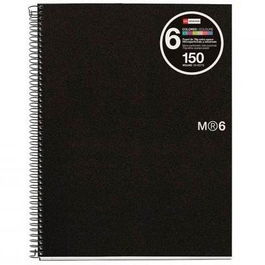 Miquelrius Cuaderno Espiral A5 150H 5x5 mm 70 gr Microperforado 2 Taladros Negro