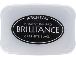 Tsukineko Almohadilla de tinta Brilliance Negro grafito efecto nacarado 95x65mm
