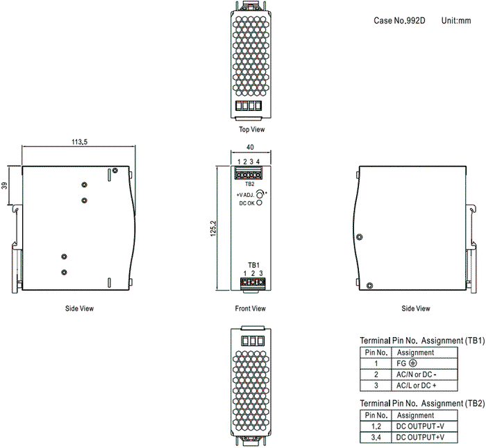 MEAN WELL EDR-120-48 Fuente de alimentación de impulso 120W 48VDC