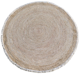 DKD Home Decor Alfombra Balines Marron Claro 160x160 cm 2 Unidades Fibra Maiz Flecos