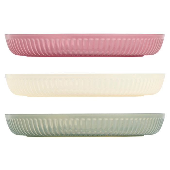 Day Juego de 4 Platos Desechables de Melamina - 20 cm, Antideslizantes, Aptos para Lavavajillas, Colores Surtidos (Burdeos, Verde Oliva, Crema)