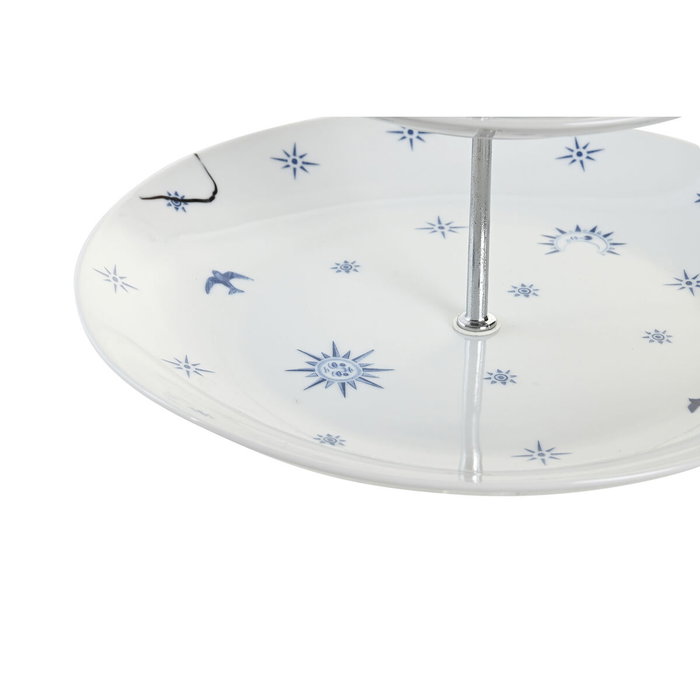 DKD Home Decor Frutero Stella Maris de 3 Pisos en Porcelana y Metal Azul DKD Home Decor Frutero Stella Maris de 3 Pisos en Porcelana y Metal Azul