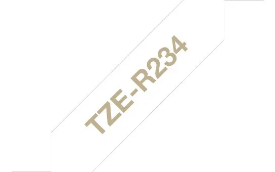 Brother TZE-R234 - Cinta para impresora de etiquetas, color oro sobre blanco, 12 mm x 4 m, tipo TZe, compatible con series P-Touch PT, GL, RL