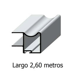 HERRAJES ALK Perfil Tirador ARAL Espesor 16 Plata Mate 2,60 (Pack de 4)