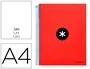 Antartik Cuaderno espiral A4 tapa forrada rojo 120h liso