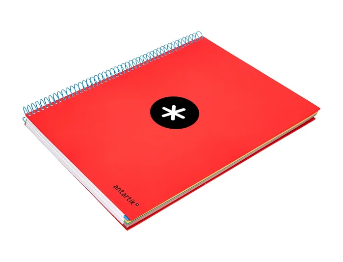 Antartik Cuaderno espiral A4 tapa forrada rojo 120h liso