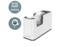 Leitz Portarrollo de Sobremesa WOW Dual, Plástico para Cintas de 33 m, Color Blanco/Gris, Dimensiones: 90 x 126 x 59 mm