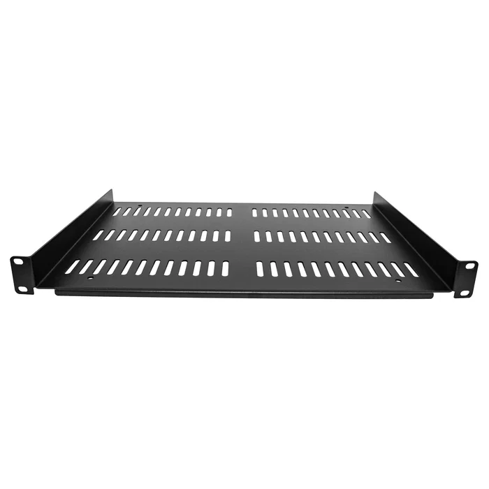 StarTech SHELF-1U-12-FIXED-V Estante Rack Ventilado 1U, Montaje 19", Profundidad 12 Pulgadas (30.5 cm), Soporta 25 kg, Color Negro
