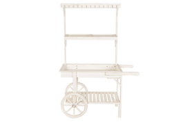 DKD Home Decor Expositor Abeto MDF 115x58x168 Blanco con Carro