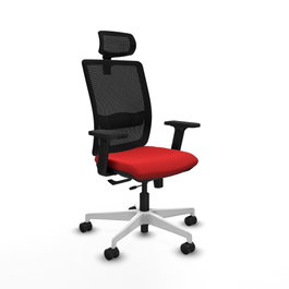 PIQUERAS Y CRESPO Silla de oficina Haches con mecanismo Sincro/Traslack, Rojo y Negro