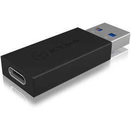 ICY BOX IB-CB015 - Adaptador USB-A a USB-C 3.1 Gen 2 (10 Gbit/s), Conector Macho USB-C y Hembra USB-A, Negro