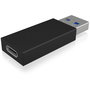 ICY BOX IB-CB015 - Adaptador USB-A a USB-C 3.1 Gen 2 (10 Gbit/s), Conector Macho USB-C y Hembra USB-A, Negro