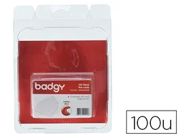 Badgy Tarjeta PVC para Impresora Grosor 0,50 mm Pack 100 Unidades 53,98x85,60 mm