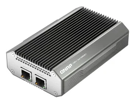 QNAP QNA-UC10G2T Adaptador de red USB C a Ethernet 10 Gbps Negro y Plata