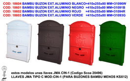 BAMBU Buzón de Pared de Aluminio Verde 410x255x80 mm