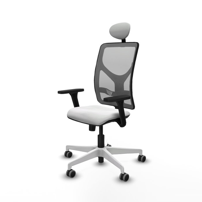 PIQUERAS Y CRESPO Silla de oficina Motilla con Mecanismo Sincro, Blanco y Gris