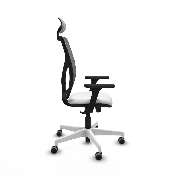 PIQUERAS Y CRESPO Silla de oficina Motilla con Mecanismo Sincro, Blanco y Gris