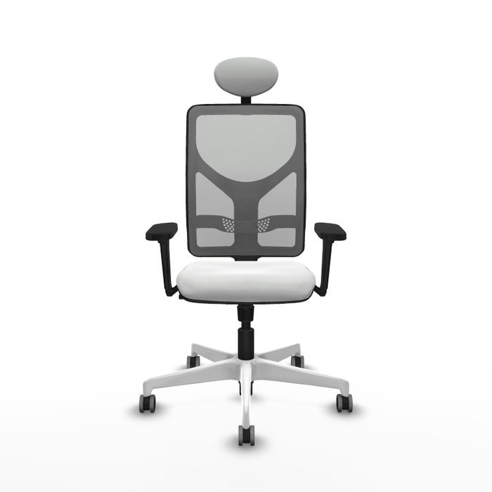 PIQUERAS Y CRESPO Silla de oficina Motilla con Mecanismo Sincro, Blanco y Gris
