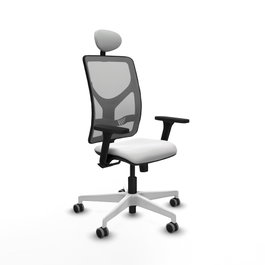 PIQUERAS Y CRESPO Silla de oficina Motilla con Mecanismo Sincro, Blanco y Gris